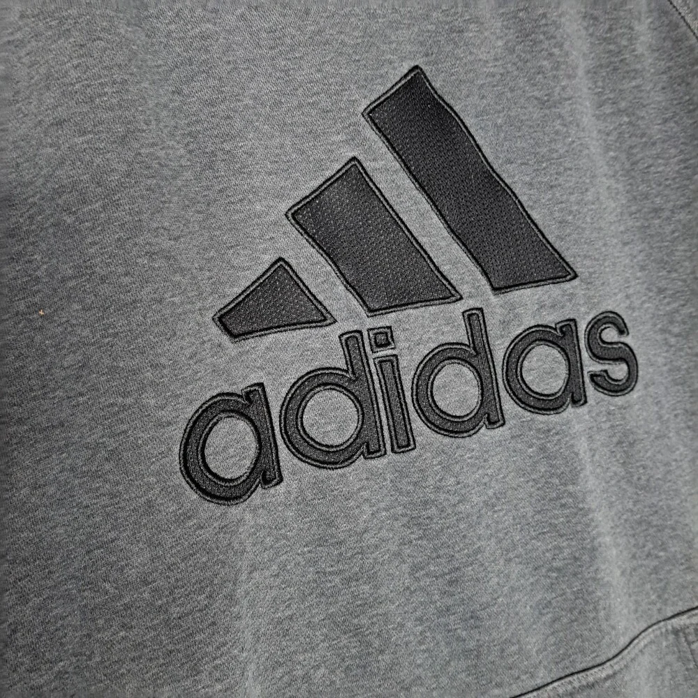 Adidas Hoodie Sweatshirt Mens L Pullover Shirt Big Logo Activewear Comfy Vintage